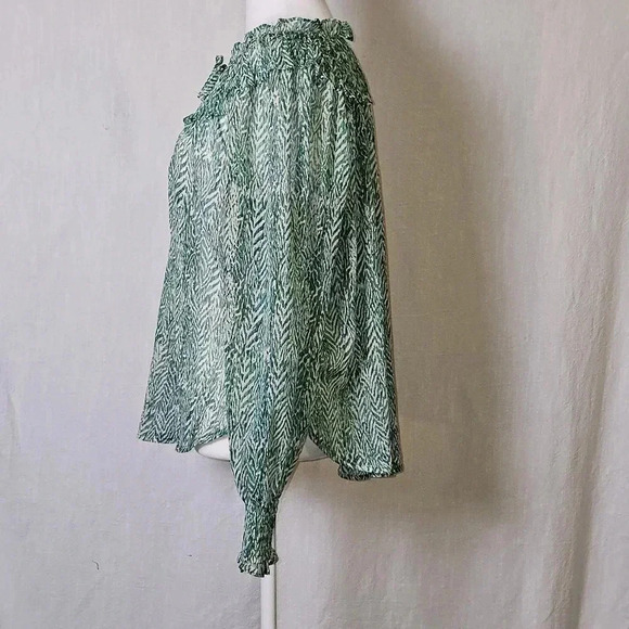 THML Blouse SZ M Lily Floral Flutter, Semi Ruffles,Smocked Sleeves,Boho,Peasant - Picture 4 of 11